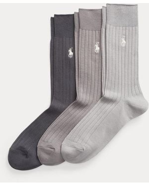 Polo Ralph Lauren Tre paia di calze lunghe in misto cotone - Grigio