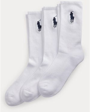 Polo Ralph Lauren Polo 3 Pack Big Polo Pony Crew Sock - White
