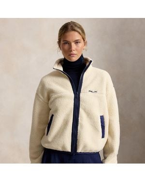 Ralph Lauren Fleece Full-Zip Funnelneck - Natural