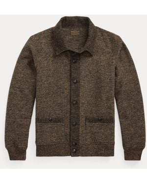 RRL Doppellagige Tweed-Strickjacke - Grün