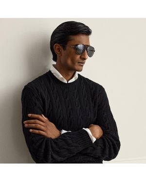 Ralph Lauren Kaschmirpullover Mit Zopfmuster - Schwarz