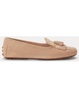 Ralph Lauren Tayte Suede Kiltie Driver - Natural