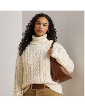 Ralph Lauren Ralph Lauren Cable-Knit Turtleneck Jumper - Brown