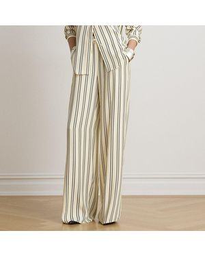 Ralph Lauren Striped Jacquard Wide-Leg Pant - Natural