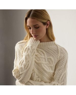 Ralph Lauren Cable-Knit Cashmere Crewneck Jumper - Natural