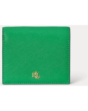 Ralph Lauren Kompakte Brieftasche Aus Schraffurleder - Grün