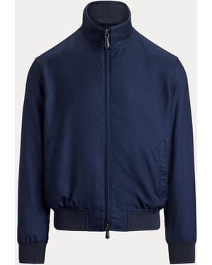 Ralph Lauren Felton Cashmere-Silk Flight Jacket - Blue