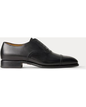 Ralph Lauren Denver Calfskin Cap-Toe Shoe - Black