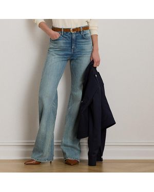 Ralph Lauren High-Rise Straight Wide-Leg Jean - Blue