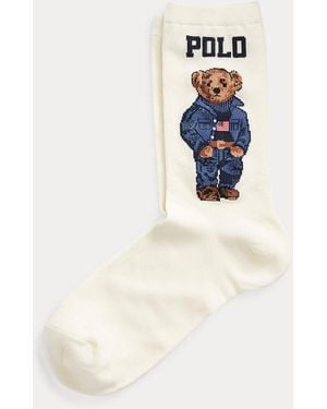 Polo Ralph Lauren Crew-Socken Mit Polo Bear - Blau