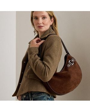 Ralph Lauren Ralph Lauren Suede Large Tasha Shoulder Bag - Brown