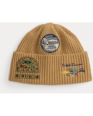 Ralph Lauren Logo-Patch Wool-Blend Watch Cap - Metallic