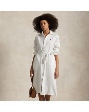 Polo Ralph Lauren Belted Linen Shirtdress - White