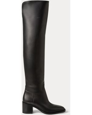 Ralph Lauren Barnet 55 Mm Calfskin Boot - Black