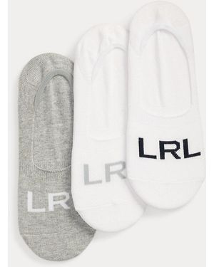 Ralph Lauren Logo Cotton-Blend Liner Sock 3-Pack - White