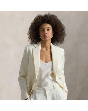 Polo Ralph Lauren Single-Breasted Silk-Lapel Wool Blazer - Grey