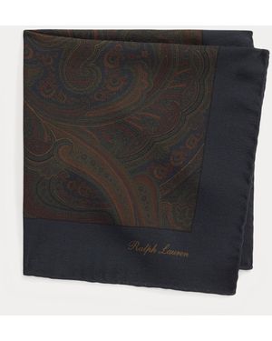 Ralph Lauren Ralph Lauren Paisley-Print Silk Pocket Square - Black