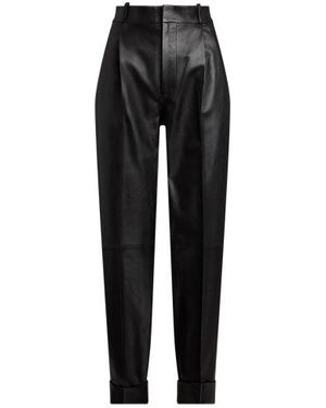 Polo Ralph Lauren Pantaloni in pelle taglio affusolato - Nero