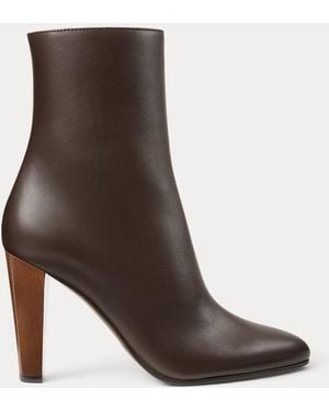 Ralph Lauren Bottines Bernice En Vachette 9,5 Cm - Marron