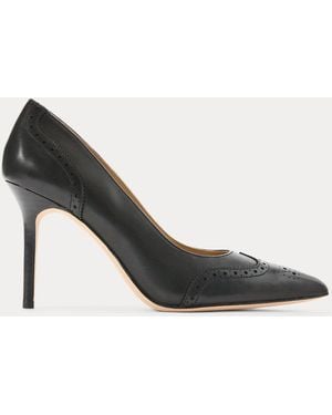 Ralph Lauren Lynden Burnished Leather Pump - Black