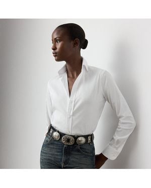 Ralph Lauren Charmain Slim Fit Stretch Poplin Shirt - White