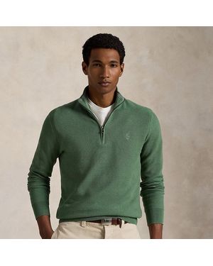 Polo Ralph Lauren Maglia in piqué di cotone con cerniera - Verde