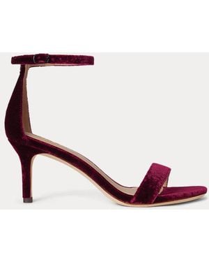 Ralph Lauren Sandali Allie in velluto tacco medio - Rosso