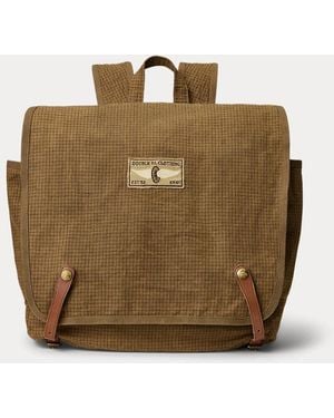 Ralph Lauren Sac À Dos En Toile Cirée Et Cuir - Neutre
