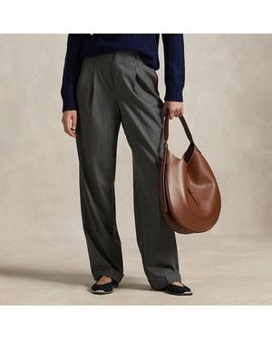 Polo Ralph Lauren Flanellen Broek Met Wijde Pijp - Grijs