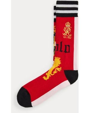 Ralph Lauren Cotton-Blend Graphic Crew Socks - Red