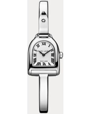 Ralph Lauren Mini Steel Watch With Bangle Bracelet - White