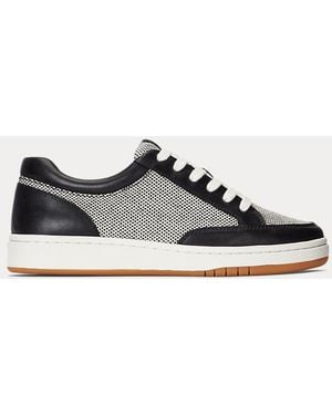 Ralph Lauren Hailey Iv Canvas & Leather Trainer - Black