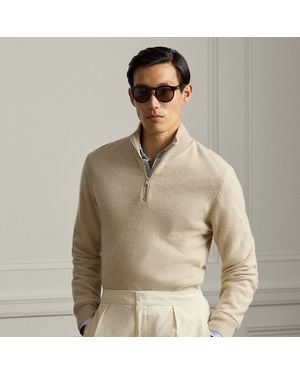 Ralph Lauren Ralph Lauren Birdseye Cashmere Quarter-Zip Jumper - Natural