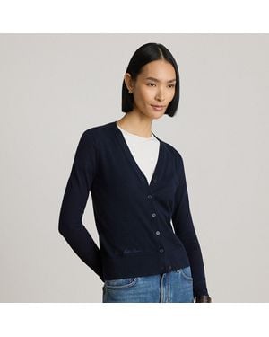 Ralph Lauren Cotton-Modal V-Neck Cardigan - Blue