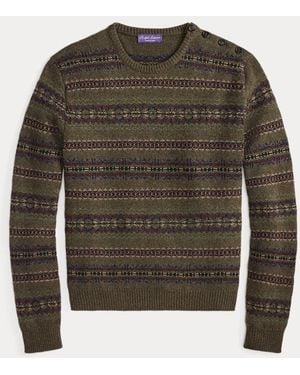 Ralph Lauren Fair Isle Cashmere-Wool Jumper - Green