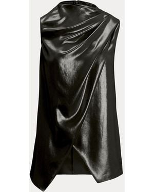 Ralph Lauren Julie Foiled Georgette Blouse - Black