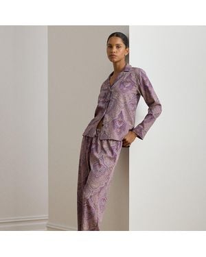 Ralph Lauren Paisley Cotton-Blend Sateen Sleep Set - Purple