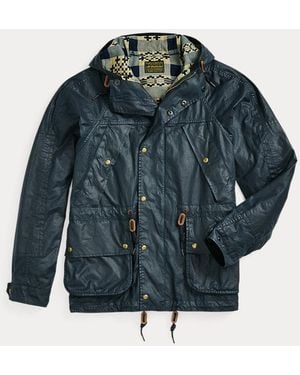 RRL Oilcloth Hooded Jacket - Blue
