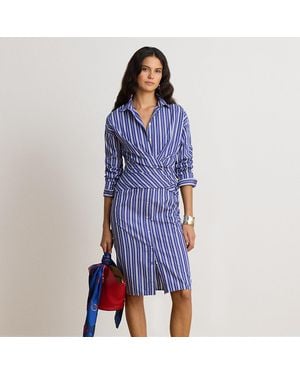 Ralph Lauren Hemdkleid Aus Merzerisierter Baumwolle - Blau