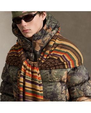 Ralph Lauren Textured-Stripe Wool-Blend Scarf - Metallic
