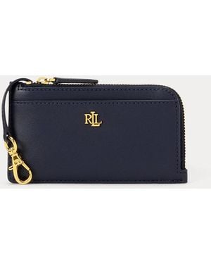 Ralph Lauren Leather L-Zip Card Case - Blue