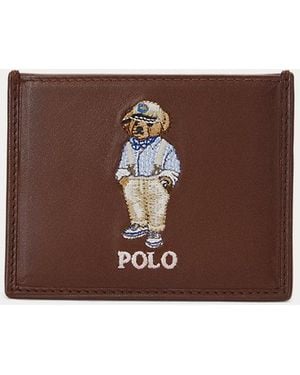 Polo Ralph Lauren Polo Bear Leather Card Case - Brown