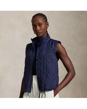 Ralph Lauren Ralph Lauren Hybrid Quilted-Panel Sleeveless Zip Vest - Blue