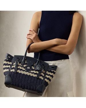 Ralph Lauren Tasche Soft Ricky 33 Aus Bast - Blau