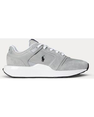 Polo Ralph Lauren Baskets Train 89 V2 À Pans En Daim - Blanc