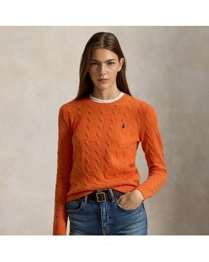 Polo Ralph Lauren Cable Wool-Cashmere Crewneck Jumper - Orange
