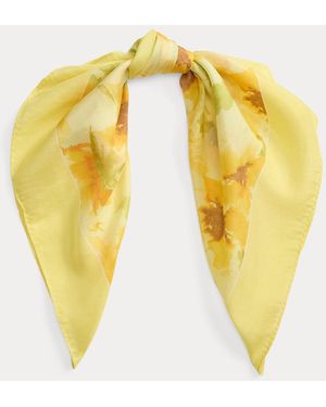 Ralph Lauren Floral Silk Square Scarf - Yellow
