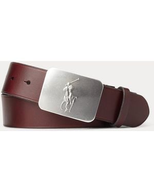 Polo Ralph Lauren Pony-Plaque Leather Belt - Brown