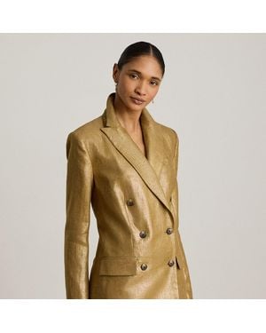 Ralph Lauren Blazer in lino laminato - Verde
