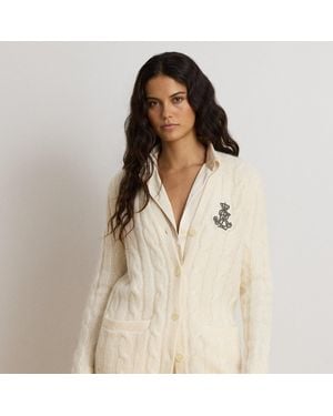 Ralph Lauren Cárdigan En Punto De Ochos Con Parche - Neutro